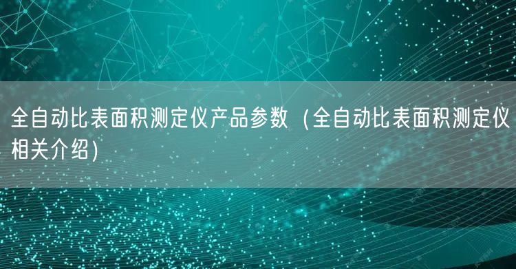 全自動比表面積測定儀產(chǎn)品參數(shù)（全自動比表面積測定儀相關(guān)介紹）(圖1)