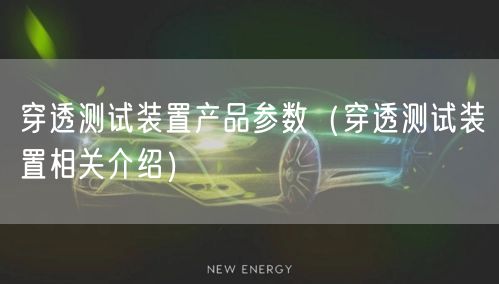 穿透測(cè)試裝置產(chǎn)品參數(shù)（穿透測(cè)試裝置相關(guān)介紹）(圖1)