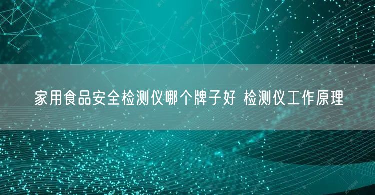 家用食品**檢測儀哪個牌子好 檢測儀工作原理(圖1)