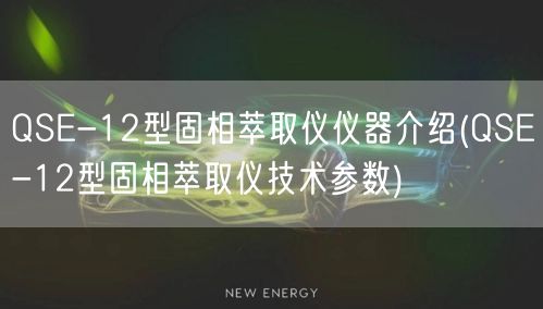 QSE-12型固相萃取儀儀器介紹(QSE-12型固相萃取儀技術參數(shù))(圖1)
