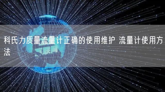 科氏力質(zhì)量流量計(jì)正確的使用維護(hù) 流量計(jì)使用方法(圖1)