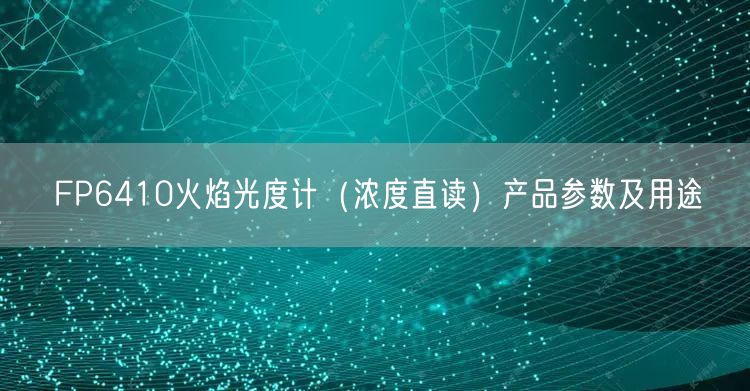 FP6410火焰光度計(jì)（濃度直讀）產(chǎn)品參數(shù)及用途(圖1)