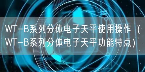 WT-B系列分體電子天平使用操作（WT-B系列分體電子天平功能特點）(圖1)