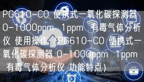 PG610-CO 便攜式一氧化碳探測(cè)器 0-1000ppm  1ppm  有毒氣體分析儀 使用操作（PG610-CO 便攜式一氧化碳探測(cè)器 0-1000ppm  1ppm  有毒氣體分析儀 功能特點(diǎn)）(圖1)